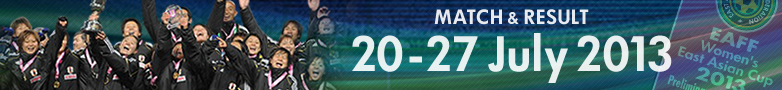 EAFF女子東アジアカップ2013試合結果 - MATCH & RESULT 20-27 July 2013