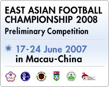 EAST ASIAN FOOTBALL CHAMPIONSHIP 2008
Preliminary Competition
17-24 June 2007 in Macau-China